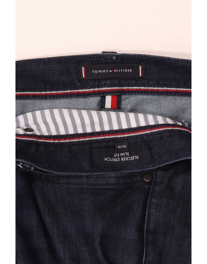 Tommy Hilfiger Vaqueros ajustados elásticos Bleecker para hombre W36 L27 Azul marino