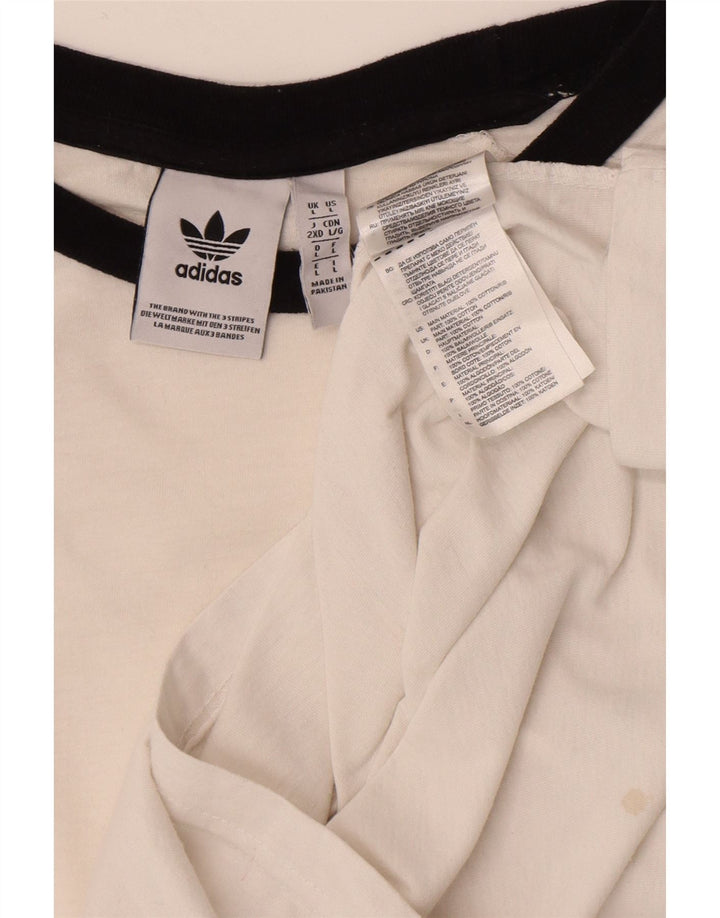 Adidas - Camiseta para hombre, talla grande, algodón blanco