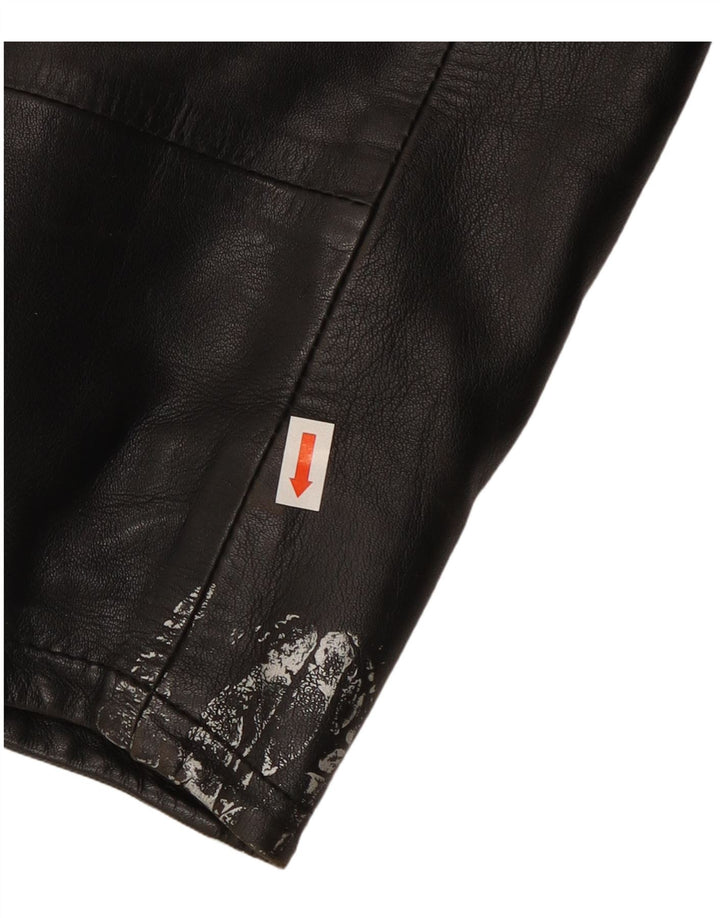 Conbipel Chaqueta tipo blazer de cuero con 4 botones para hombre IT 48 Cuero negro mediano
