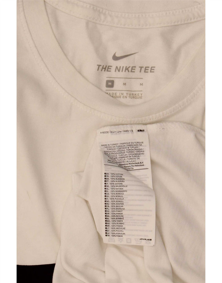 Nike Camiseta gráfica para hombre Top mediano de algodón blanco
