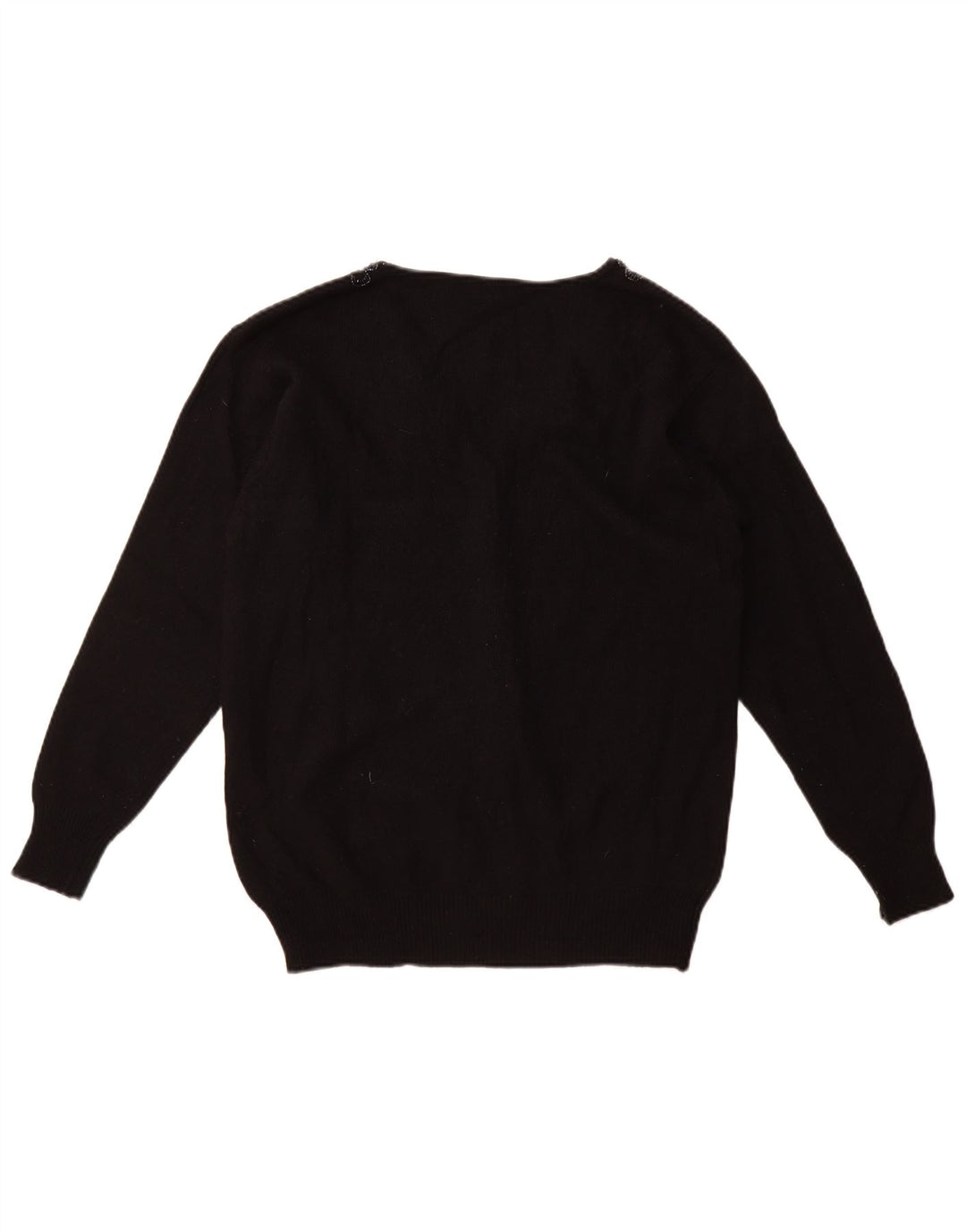 Vintage mujer Cardigan suéter Reino Unido 16 grande negro