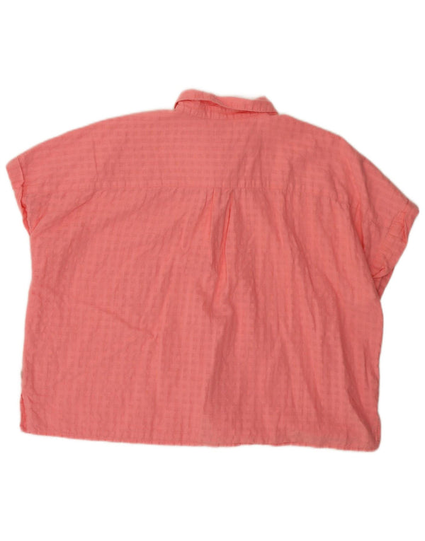Levi's Camisa extragrande de manga corta para mujer UK 46 Large Pink Check