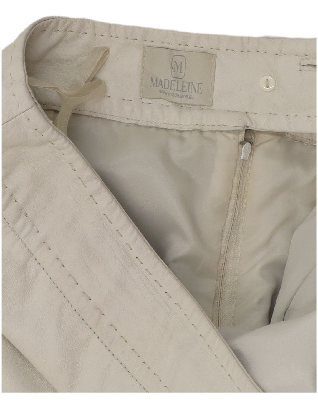 Falda De Cuero Madeleine Mujer Mediana W30 Blanco