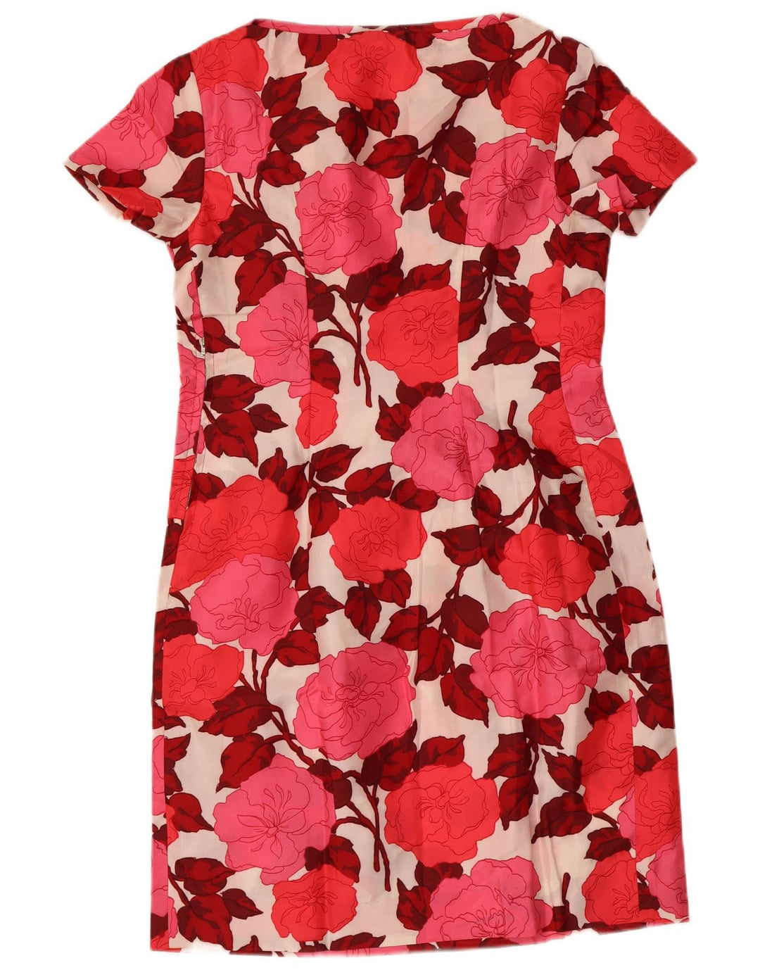 VINTAGE Vestido de vaina para mujer Reino Unido 12 Medio Rojo Floral