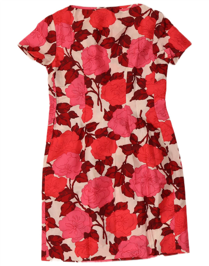 VINTAGE Vestido de vaina para mujer Reino Unido 12 Medio Rojo Floral
