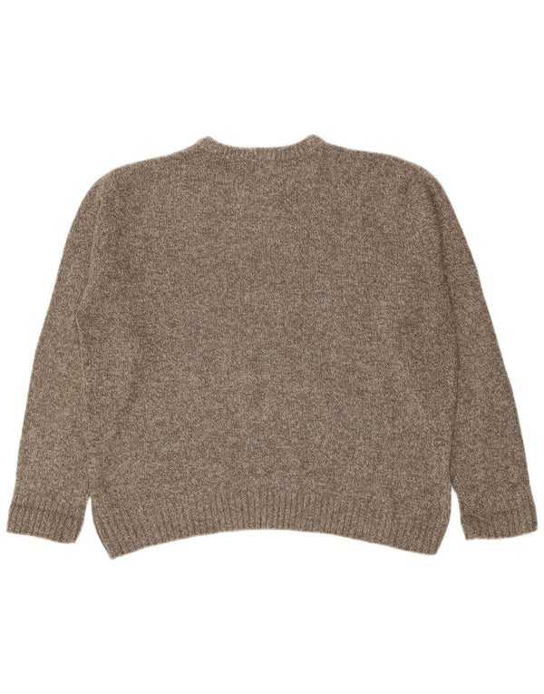 Marks & Spencer Suéter con Cuello Redondo para Hombre XL Acrílico Moteado Marrón