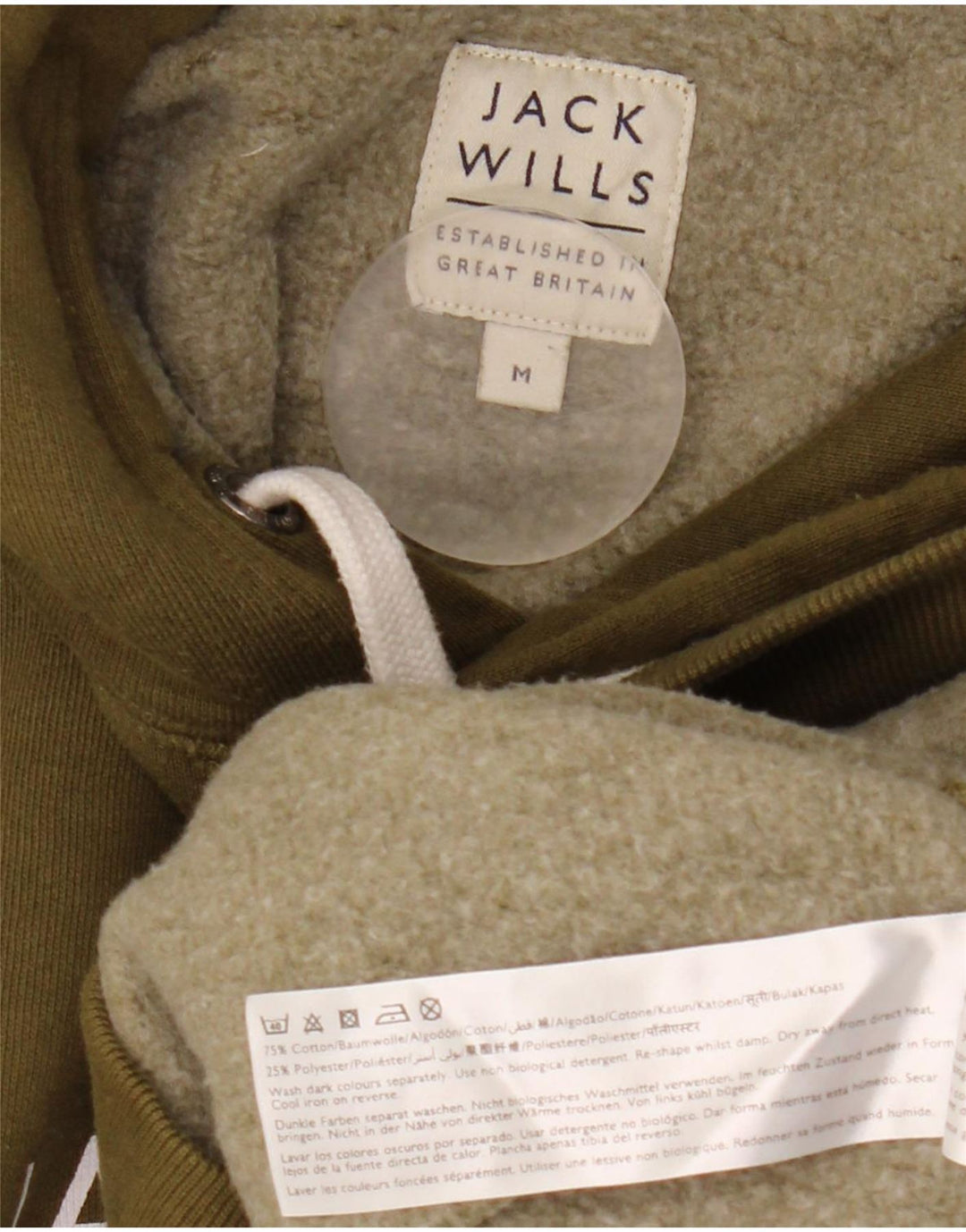 Jack Wills Hombre Sudadera Con Capucha Gráfica Jersey De Algodón Verde Medio