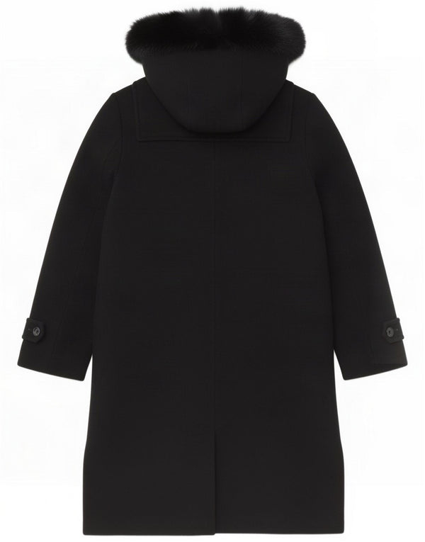 Trenca con capucha para mujer Franco Ancona IT 50 XL Lana virgen negra