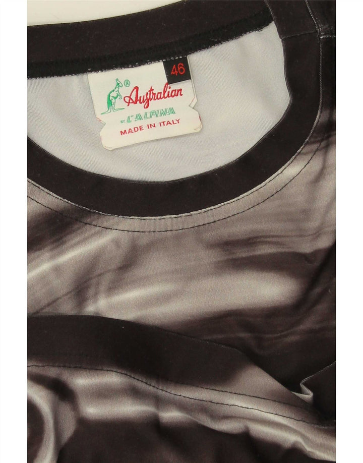 AUSTRALIAN L'ALPINA Camiseta con estampado abstracto para hombre IT 46 Small Black