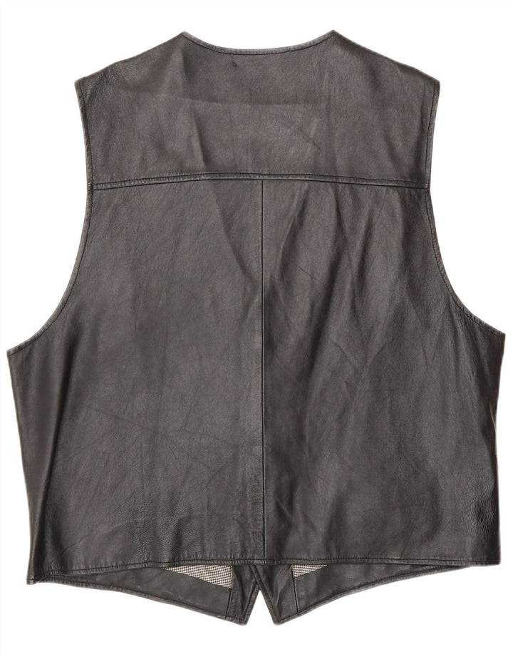 Chaleco de cuero para hombre Canada XL Cuero negro