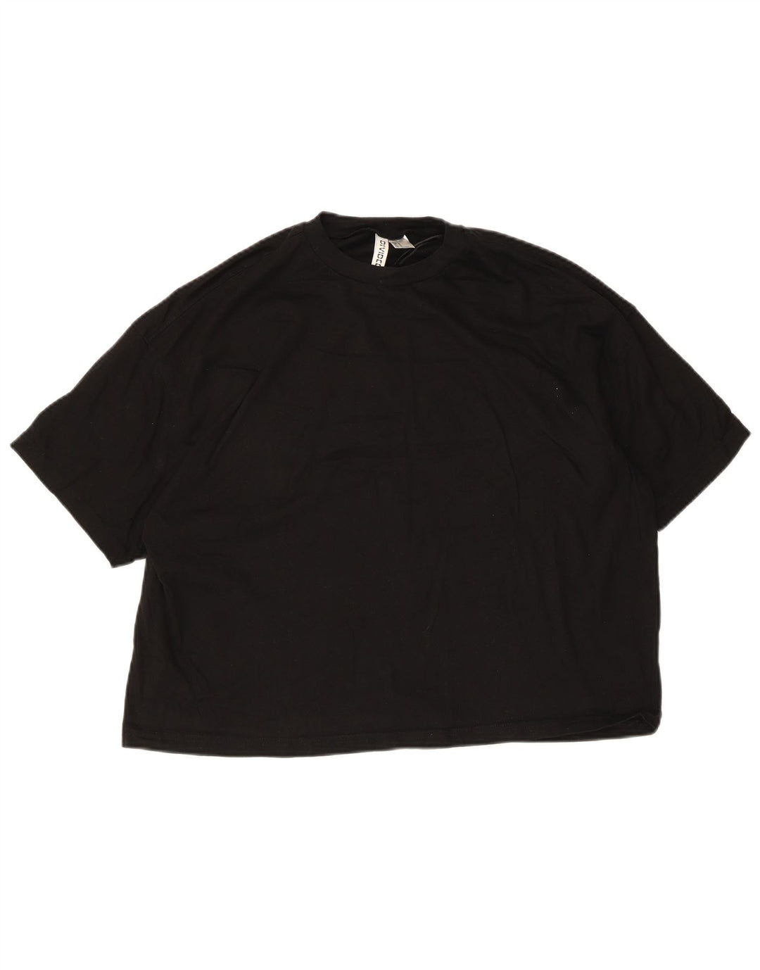 H&M Camiseta corta para mujer UK 44 Mediana Algodón negro