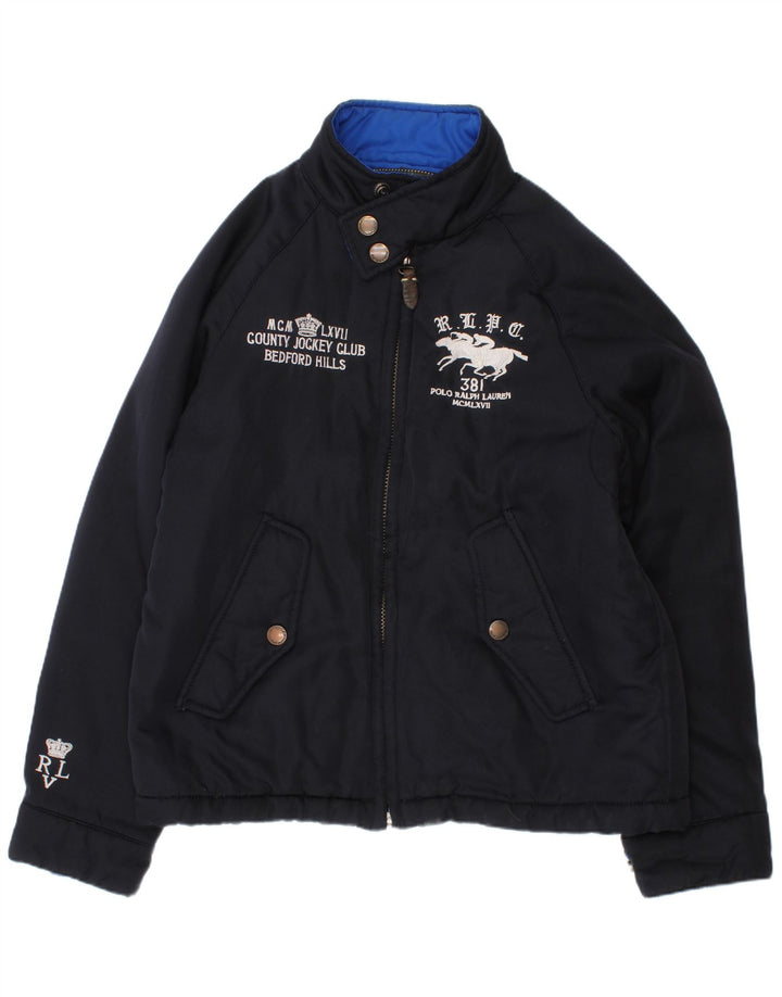 Polo Ralph Lauren Chaqueta Harrington estampada para niños 7-8 años Pequeña Azul Marino