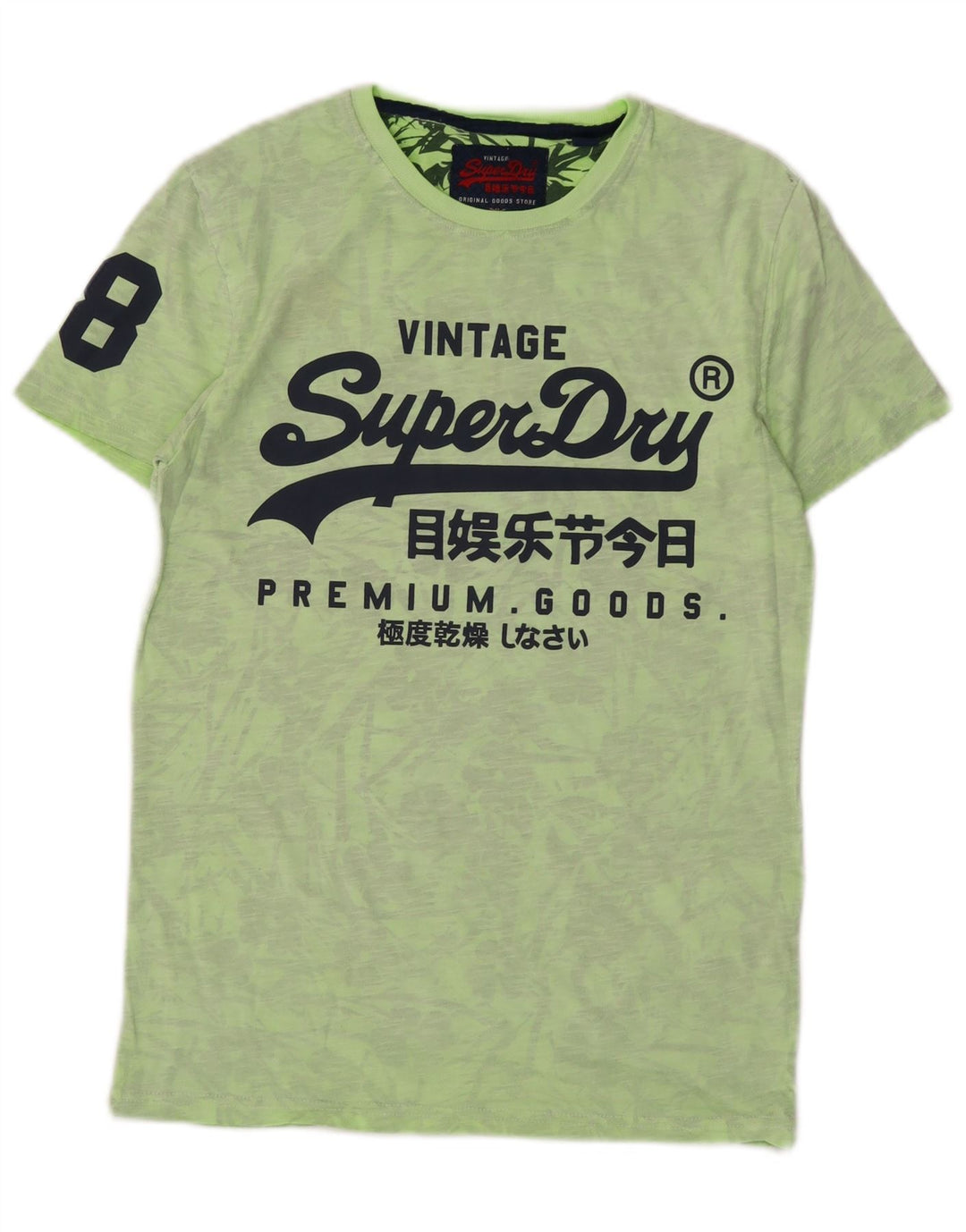 SUPERDRY Hombre Camiseta Gráfica Top XS Algodón Verde