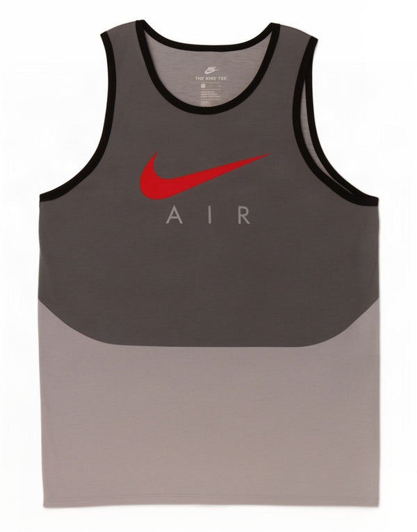 Camiseta sin mangas con gráfico de corte atlético para hombre Nike Poliéster color block en gris medio