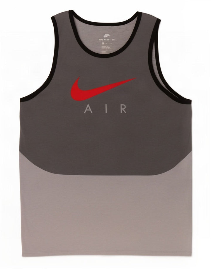 Camiseta sin mangas con gráfico de corte atlético para hombre Nike Poliéster color block en gris medio