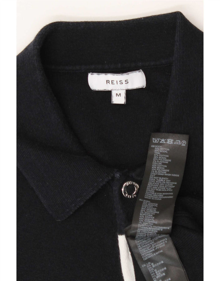 Polo Reiss para hombre de algodón color block en azul marino medio