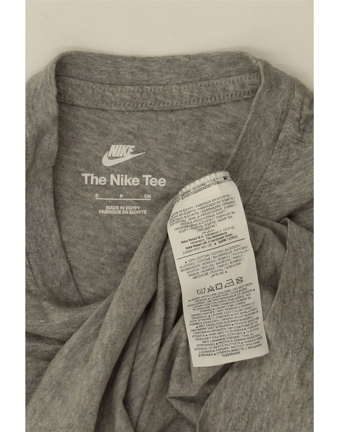 Nike - Camiseta para hombre, talla pequeña, algodón moteado gris
