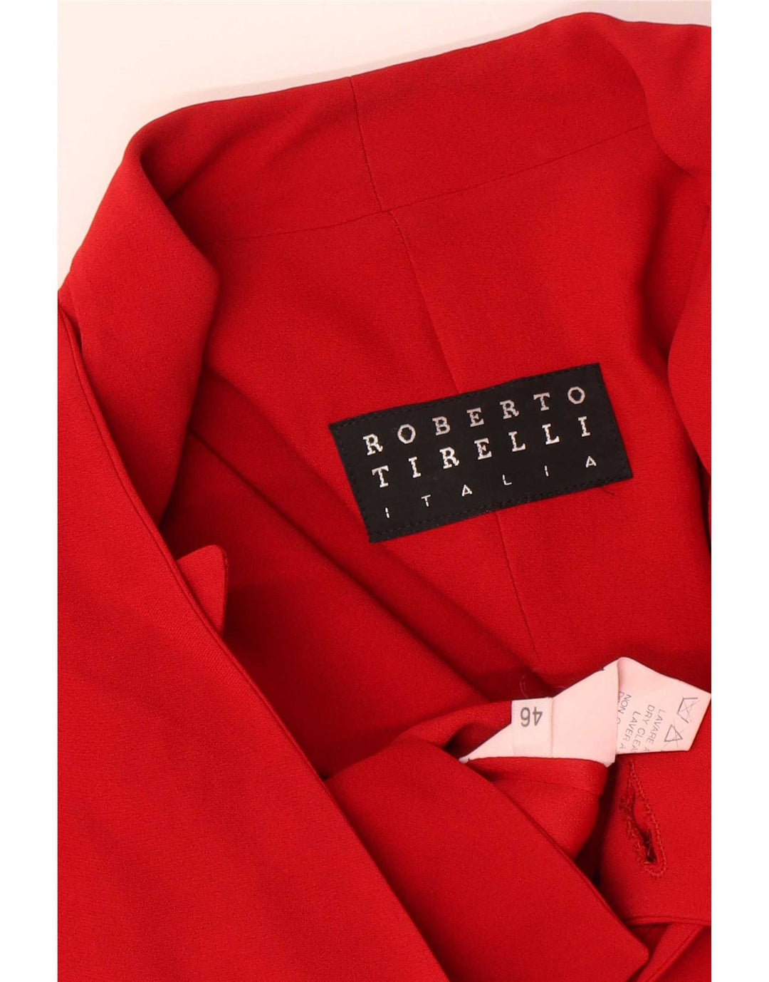 Vintage mujer 1 botón crop blazer chaqueta IT 46 viscosa roja grande