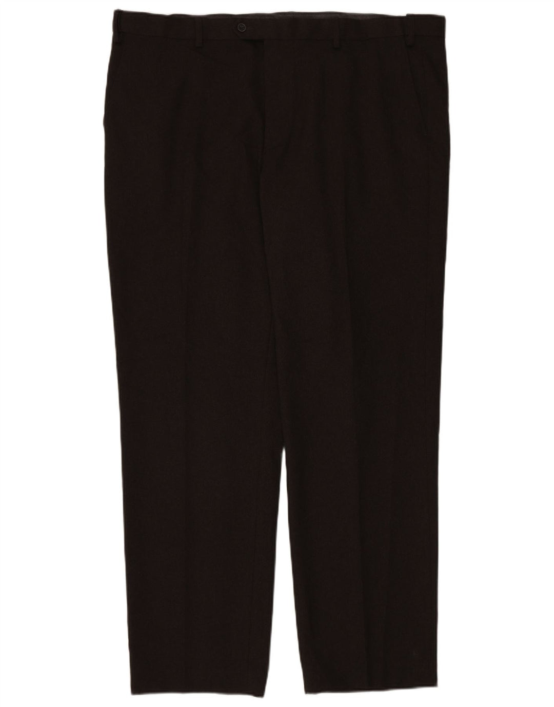 Marks & Spencer Pantalón de traje de corte regular para hombre W44 L33 Poliéster marrón