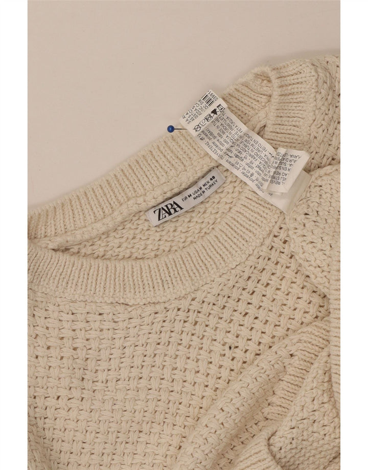 ZARA Hombre Jersey Cuello Redondo Jersey Poliéster Beige Medio
