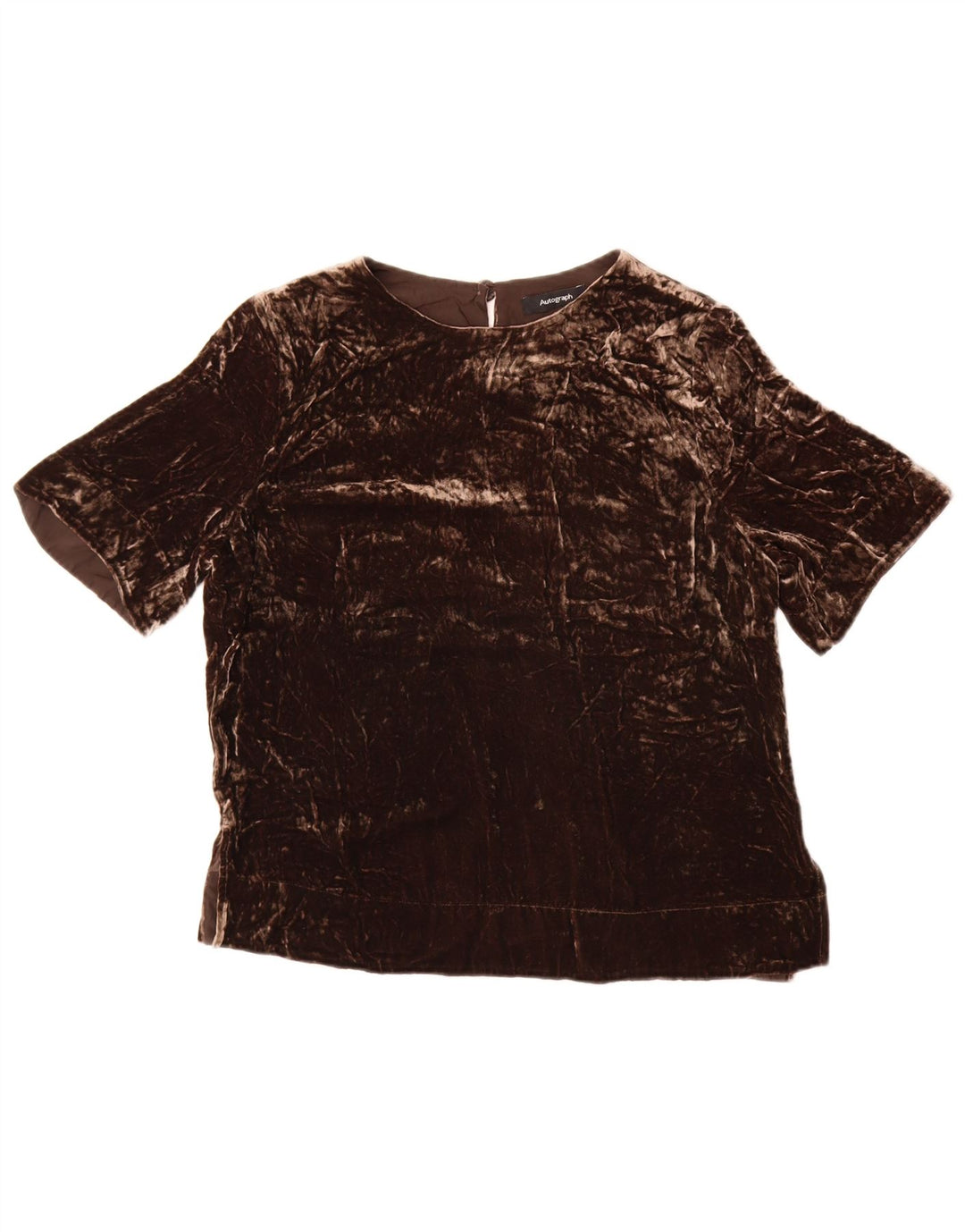 Marks & Spencer Blusa de Terciopelo Autograph para Mujer UK 40 Small Brown