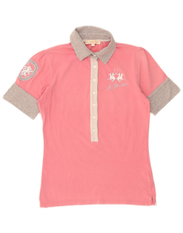 La Martina Polo gráfico para mujer UK 42 Algodón color block rosa medio