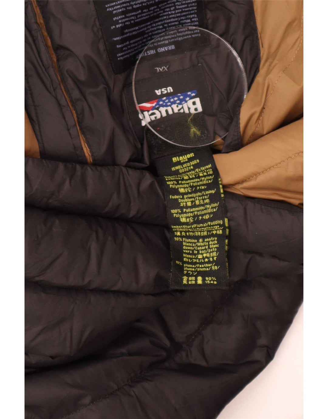 Blauer Chaqueta acolchada para hombre UK 44 2XL Poliamida negra
