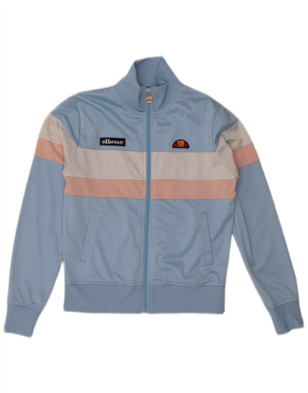 ELLESSE Chaqueta de chándal para mujer UK 10 Small Blue Colourblock Poliéster
