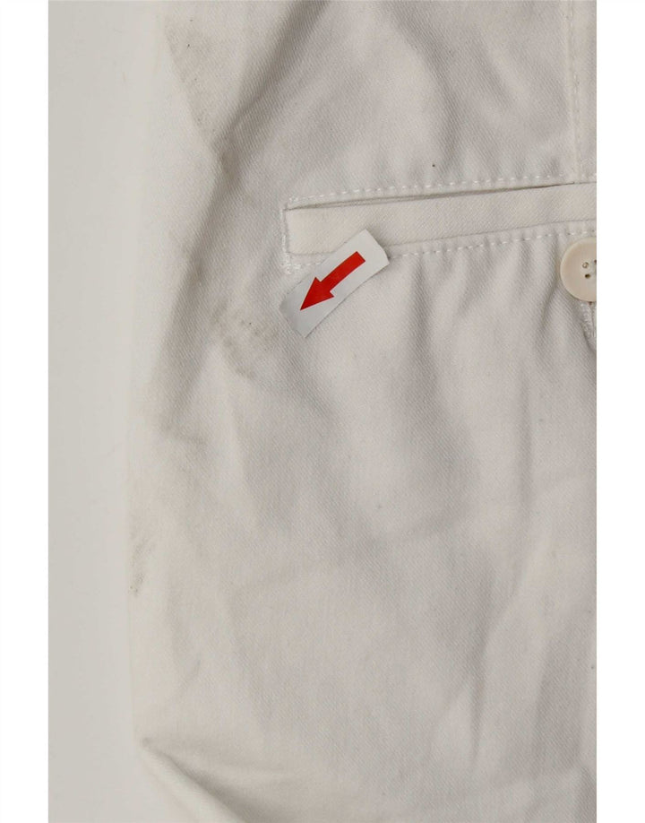 Zara Mens Slim Chino Pantalones EU 38 Small W30 L28 Poliéster Blanco