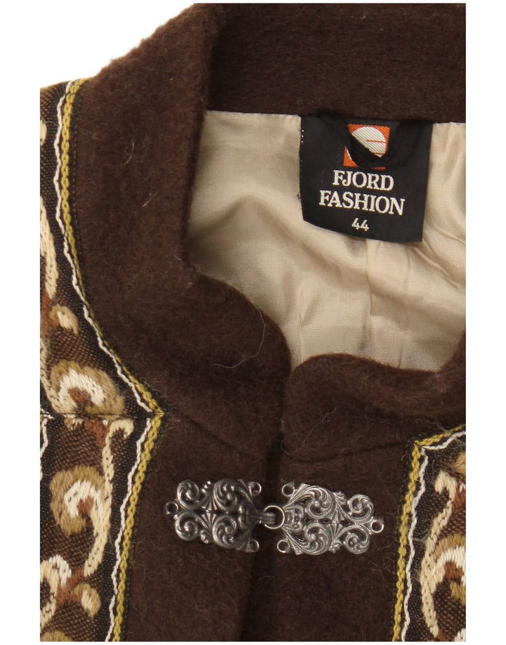 Fjord Chaqueta Blazer para Mujer EU 44 XL Beige Fair Isle Lana Retro