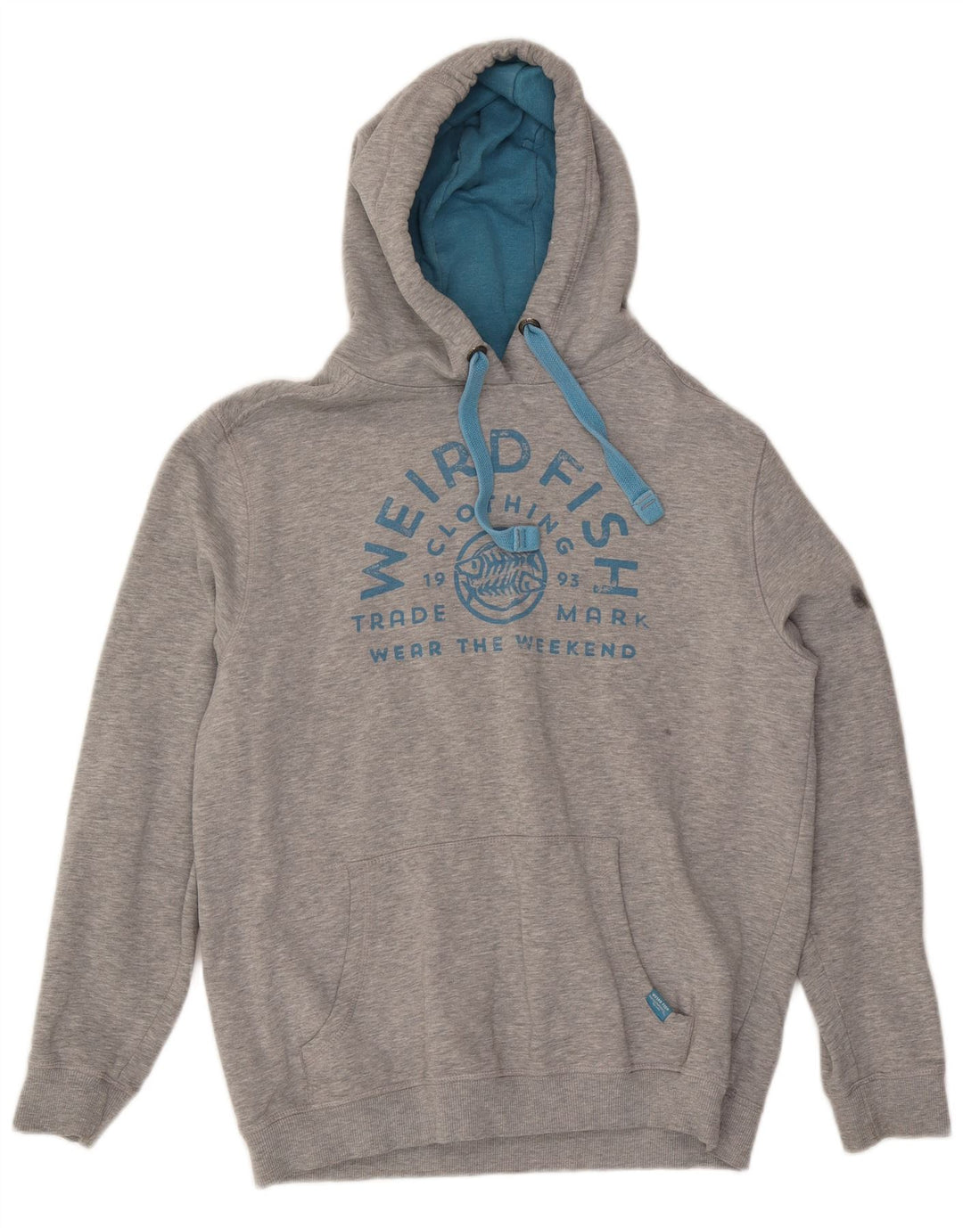 Weird Fish - Sudadera con capucha para hombre, diseño gráfico, talla grande, color gris moteado