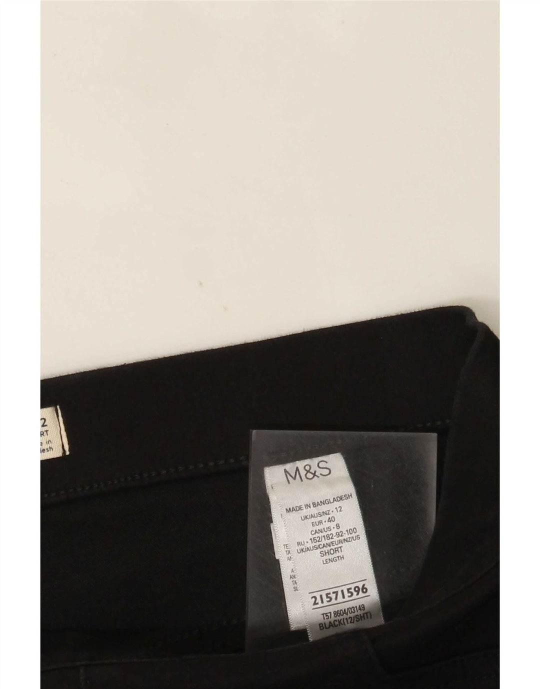Marks & Spencer Vaqueros Jegging Cortos para Mujer UK 12 Medium W30 L26 Negro