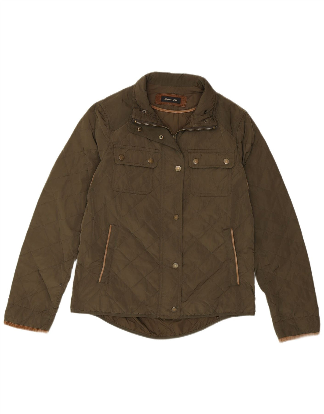 Massimo Dutti Chaqueta Acolchada Mujer EU 38 Mediano Verde Nylon