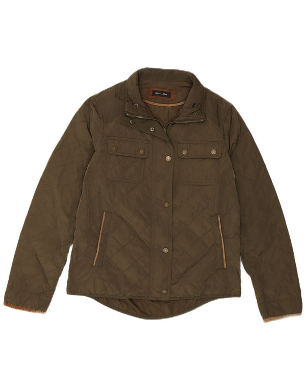 Massimo Dutti Chaqueta Acolchada Mujer EU 38 Mediano Verde Nylon