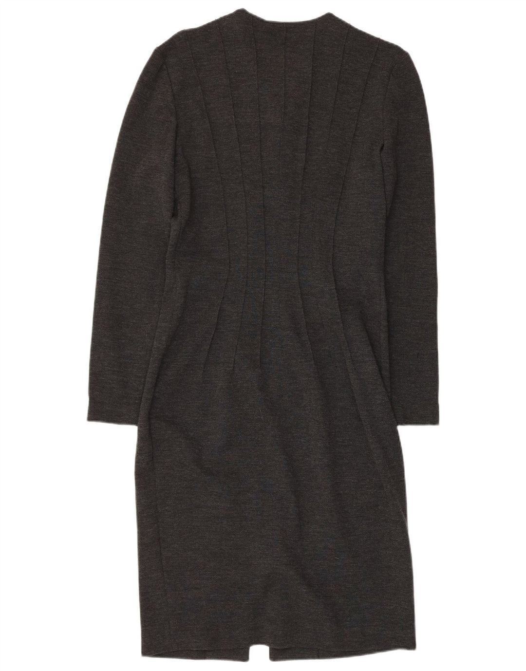 GAI MATTIOLO Vestido ajustado de manga larga para mujer UK 46 Lana virgen gris grande