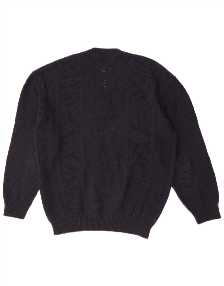 Marks & Spencer Suéter con cuello en V para hombre Acrílico azul marino mediano