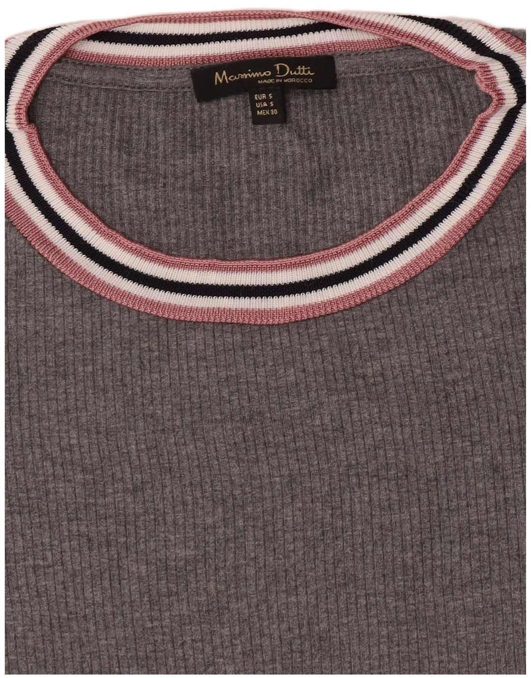 Massimo Dutti Camiseta Mujer Top UK 10 Small Gris