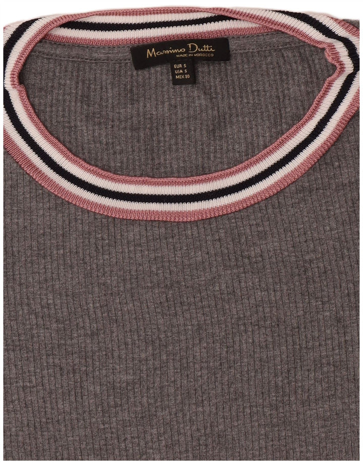 Massimo Dutti Camiseta Mujer Top UK 10 Small Gris