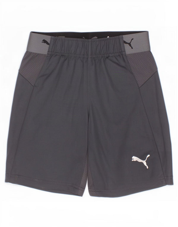 Puma Boys Graphic Sport Shorts 9-10 Years Grey Polyester