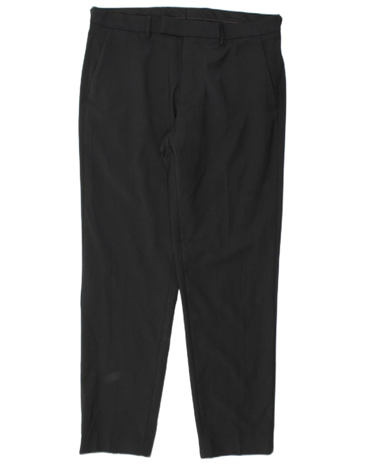 Marks & Spencer Pantalones de traje ajustados Autograph para hombre W34 L31 Lana negra