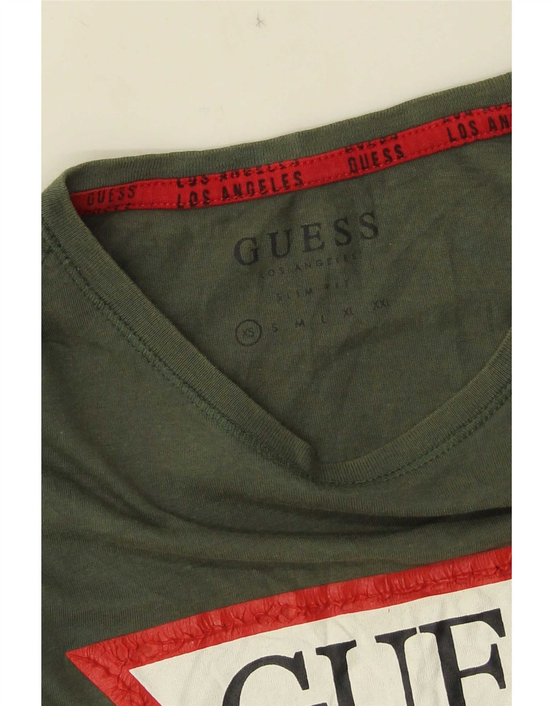 Guess Hombre Camiseta Gráfica Top XS Verde