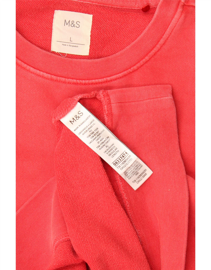 Marks & Spencer - Sudadera para hombre, talla grande, color rojo, algodón