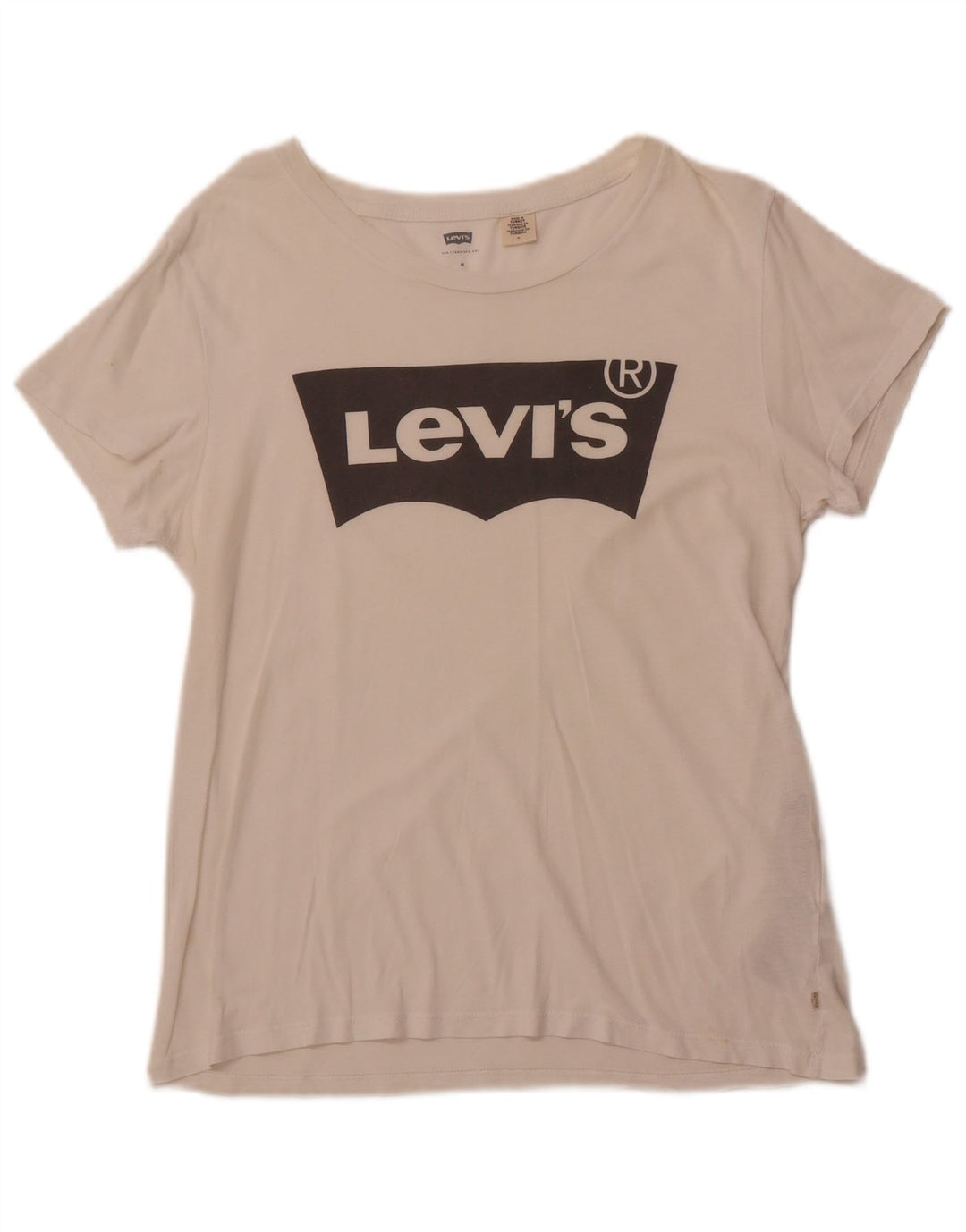 LEVI'S Camiseta gráfica para mujer Top UK 12 Medium White Cotton