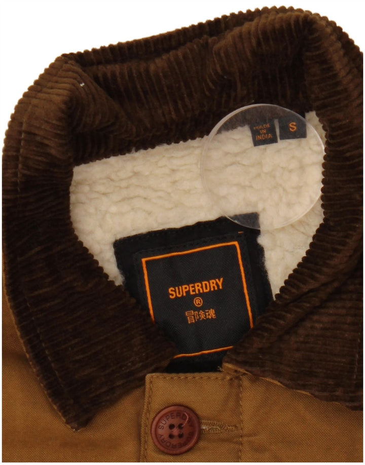 Superdry Chaqueta cortavientos para hombre UK 36 Small Marrón Poliéster