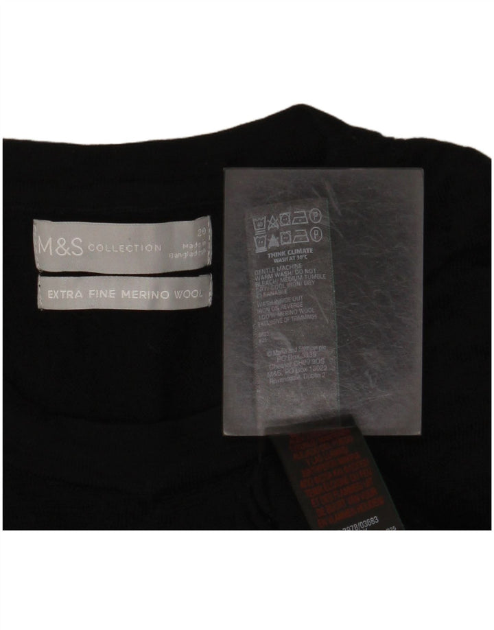 MARKS & SPENCER Suéter tipo jersey con cuello redondo para mujer UK 20 2XL Negro