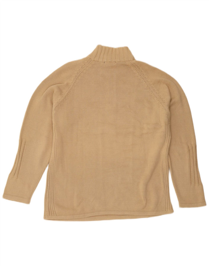 Osvaldo Bruni - Jersey para hombre con cuello y cremallera, talla grande, algodón beige