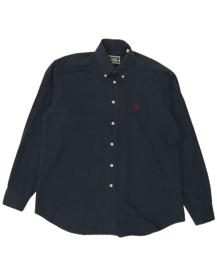Camisa Avirex Hombre Mediana Azul Marino Algodón