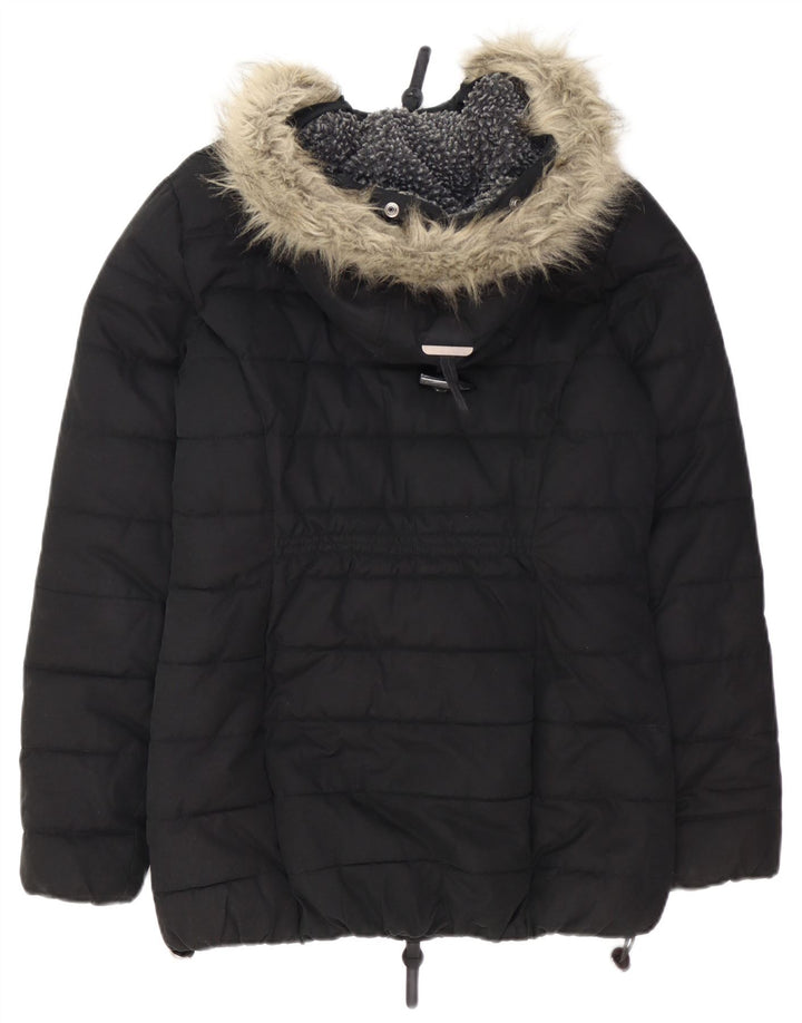 SUPERDRY Chaqueta acolchada con capucha para mujer UK 40 Mediana Poliéster negro