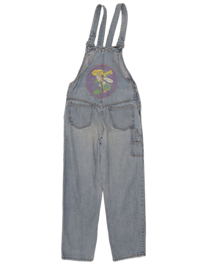 Vintage mujer gráfico Dungarees Jeans rectos EU 38 Algodón azul medio