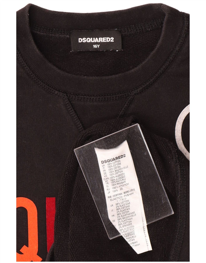 DSQUARED2 Sudadera estampada para niña 15-16 años Algodón negro